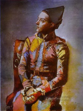 座るハーレクイン 1923 年キュビスト パブロ・ピカソ Oil Paintings